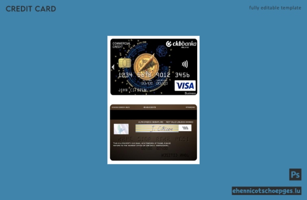 Montenegro CKB Bank Visa Business Kreditkarte – Beispielvorschau